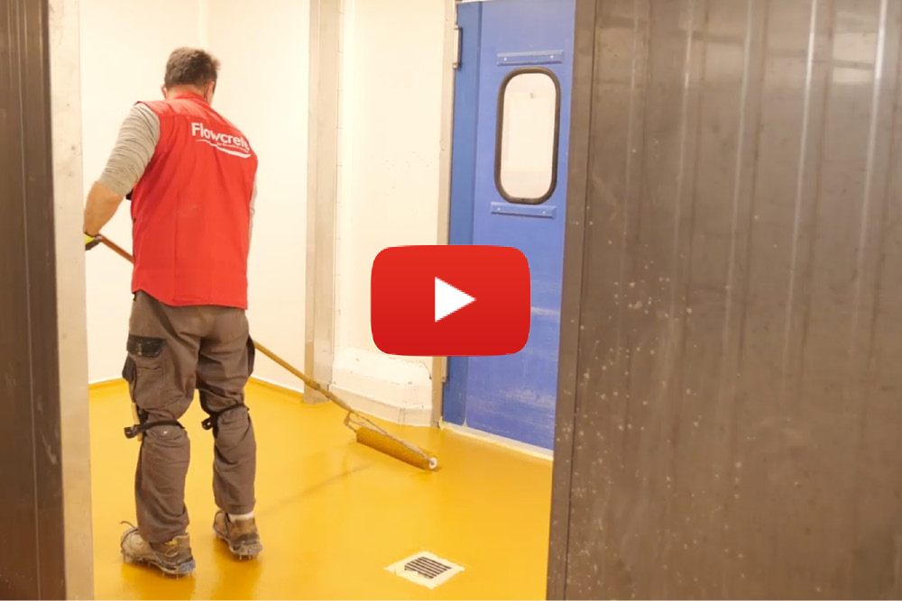 Flowcrete Poliuretano de cemento aplicación en cocina industrial