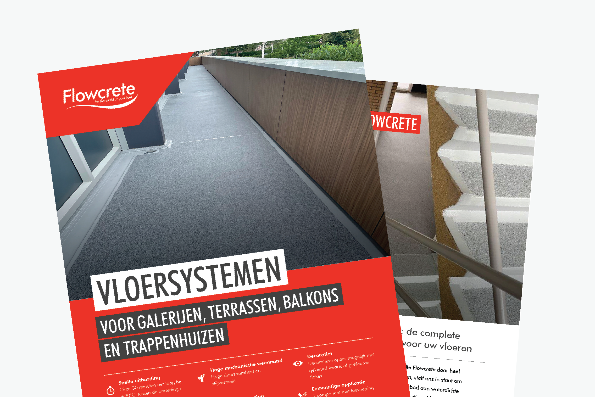 Flowcrete galerijen, terrassen, balkons en trappenhuizen